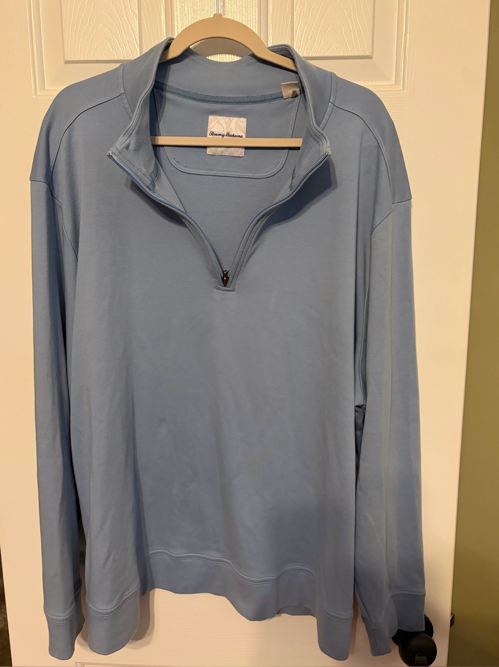 Tommy Bahama Men’s Sky Blue Quarter-Zip Pullover, Size XXXL